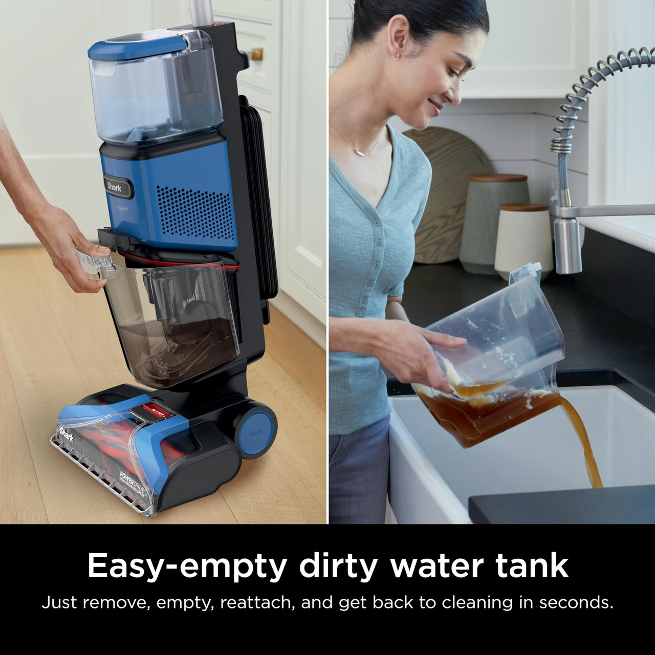 Shark EX201 CarpetXpert Upright Carpet, Area Rug & Upholstery Cleaner with StainStriker, Built-in Spot & Stain Cleaner, Perfect for Pets, Deep Cleaning & Tough Stain Removal, Carpet Shampooer, Cyan Shark CarpetXpert with StainStriker