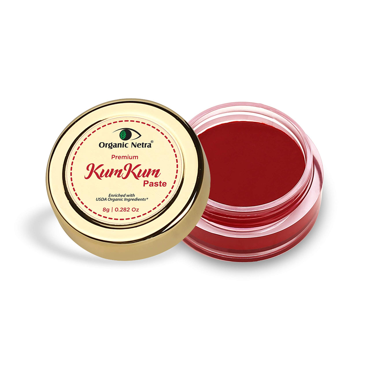 Organic Netra Sindoor/Kumkum Paste | Waterproof Long lasting, Smudge Proof Sindoor | Pure and Natural Deep Red Colour, Long lasting | Enriched with Natural and Organic Ingredients -8gm