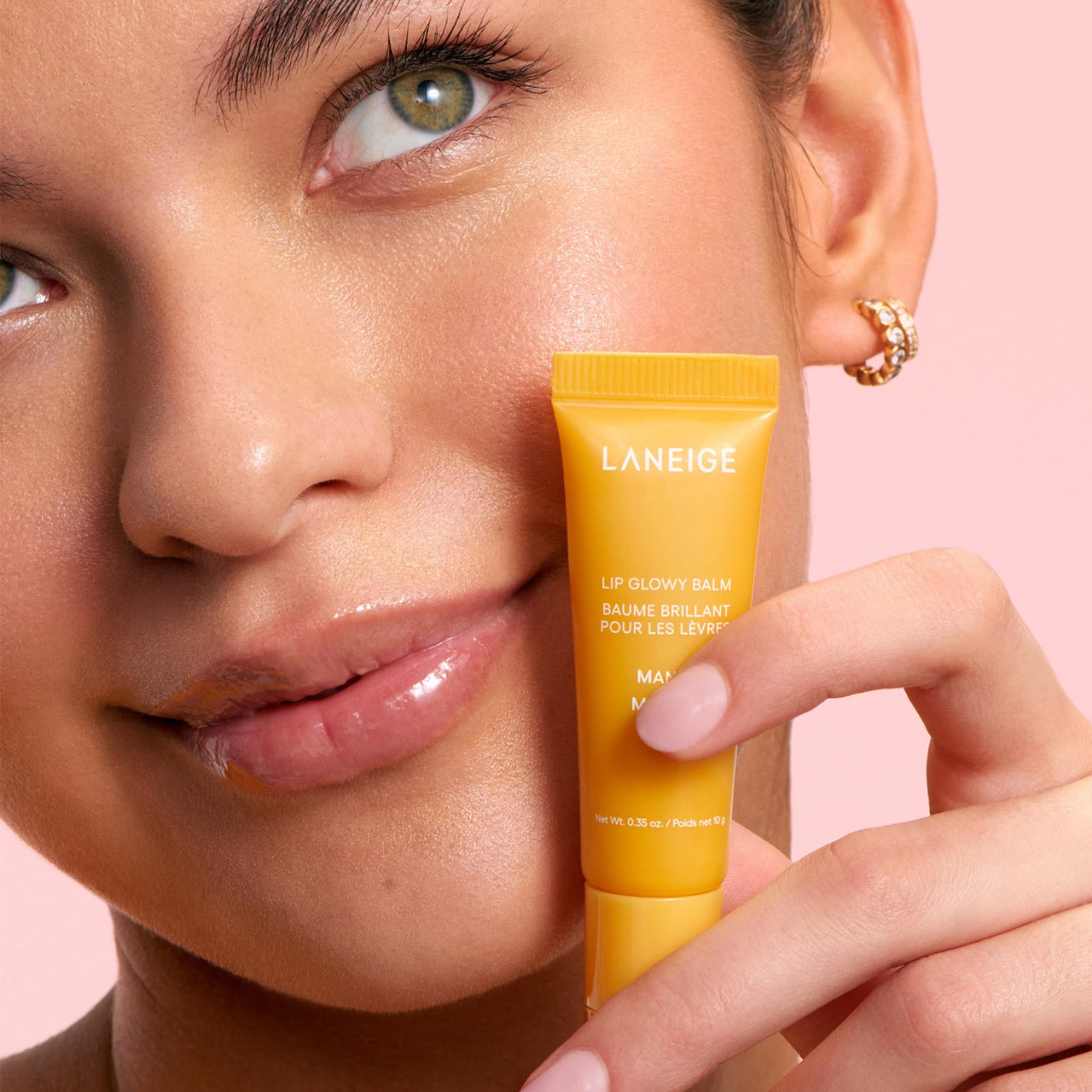 Laneige Lip Glowy Balm | Moisturizing Lip Treatment with Vitamin C + Shea Butter for Soft, Smooth and Glowing Lips | Korean Lip Balm For Dry Chapped Lips |Intense Hydration| Mango |10Gm