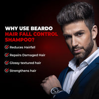 Beardo Hair Fall Control Shampoo For Men, 250 ml | Shampoo For Men With The Goodness Of Amla, Rosemary Oil, Aloe Vera and Brahmi | Strong Hair Shampoo