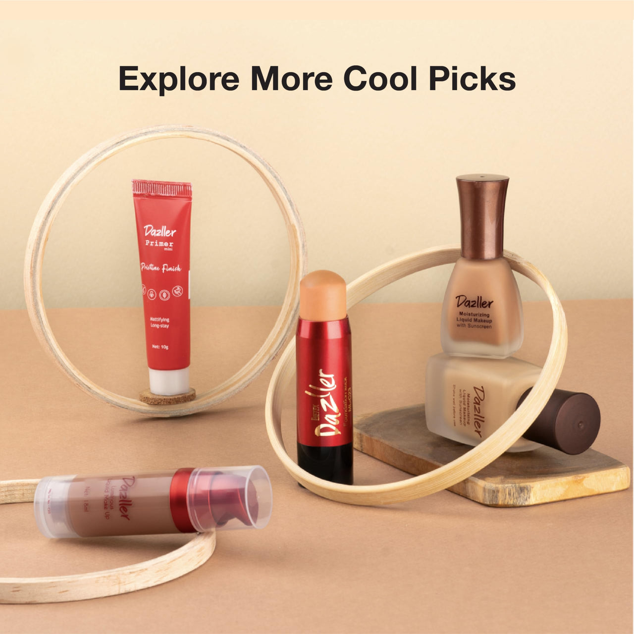 Dazller Blend 'N Brighten Concealer Stick, Creamy, No Caking, Full Coverage, Long lasting, Water-resistant, 181 - Naturalle, 4.5g