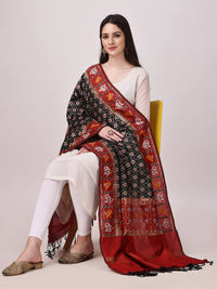 KAPAAHA Women's  Woven Silk Blend Patola Fulwadi Dupatta, Width 45 inch, Length 2.5 meter
