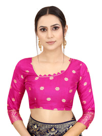 SATYAM WEAVES Women's  Banarasi Cotton Silk Saree With Blouse Piece