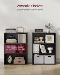 VASAGLE Bookshelf, 23.6 Inches Wide, 4-Tier Open Bookcase with Adjustable Storage Shelves, Floor Standing Unit, Cloud White ULBC164T14 1 Pack 4 Tiers (23.6