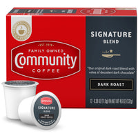 Community Coffee Signature Blend 12 Count Coffee Pods, Dark Roast, Compatible with Keurig 2.0 K-Cup Brewers, 12 Count (Pack of 1)