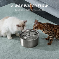 DOOOB Cat Water Fountain, 3.2L/108OZ Stainless Steel Pet Water Dispenser Automatic Metal Dog Drinking Fountains Water Bowl with Replacement Filters Ultra-Quiet Pump