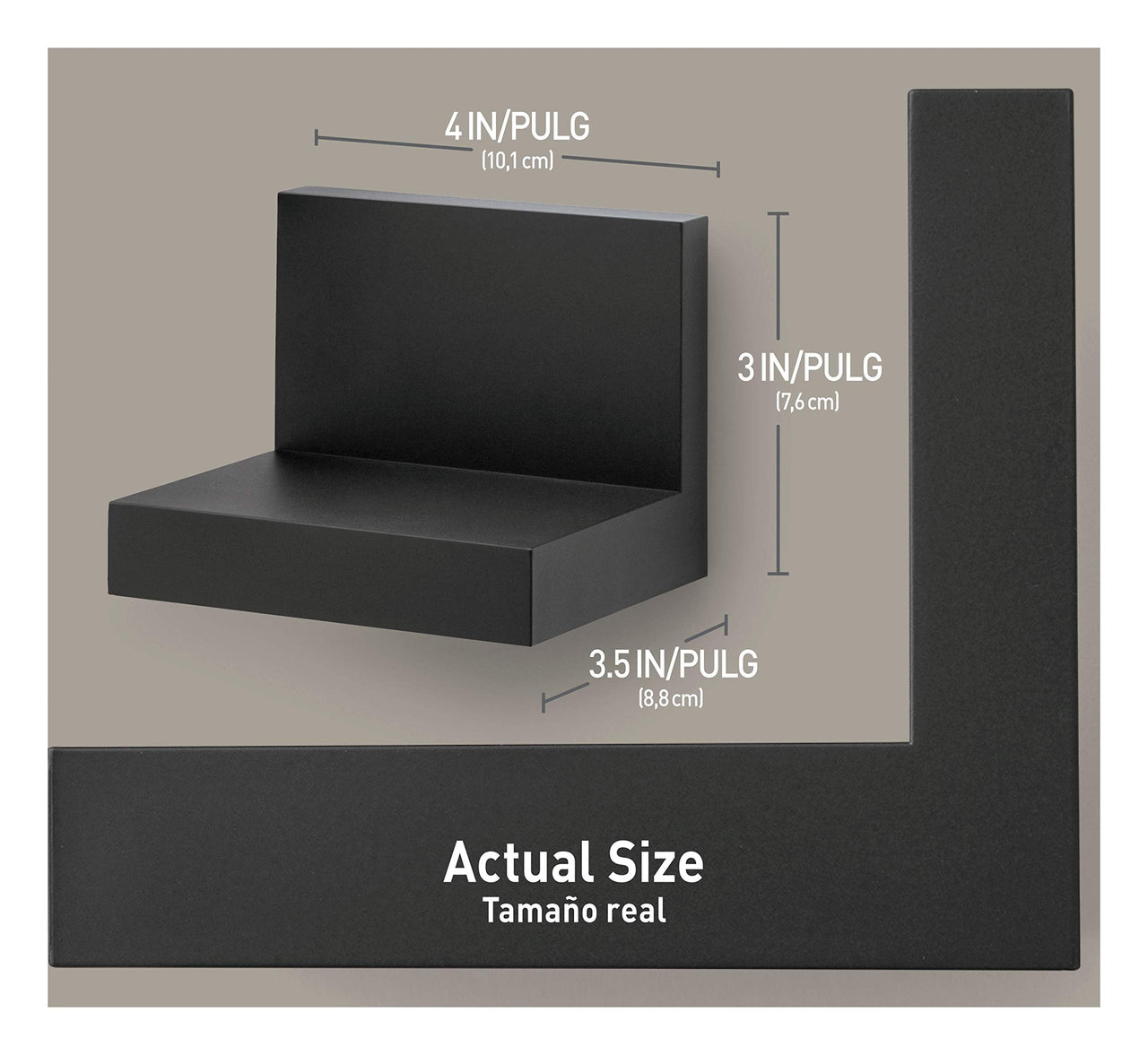 Command Display Ledges, Slate, 2-Ledges, 8-Medium Foam Strips, Decorate Damage-Free
