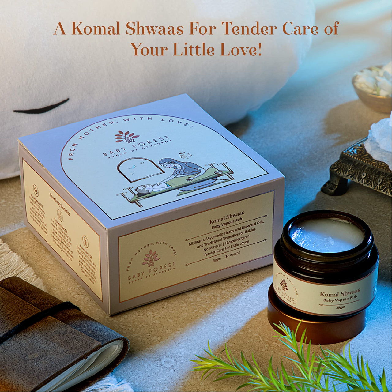 Baby Forest Komal Shwaas Baby Vapour Rub | Baby Rub for Cold & Cough | Natural Chest Rub for Kids | No Paraben | Derma Safe | Cruelty Free | 30gm