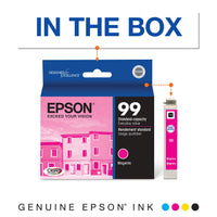 Epson T099 Claria Hi-Definition Ink Standard Capacity Magenta Cartridge (T099320-S) for Select Artisan Printers (Pack of 2) 1 Count (Pack of 2) Ink Cartridge