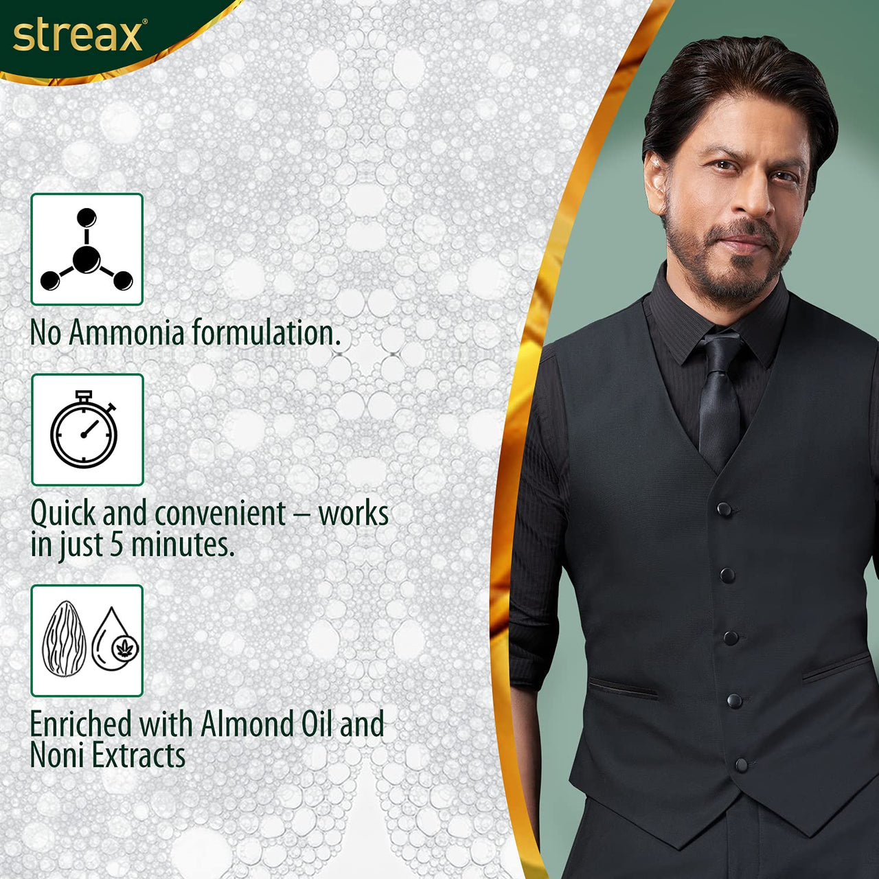 Streax Insta Shampoo Hair Colour for Men & Women, Burgundy, 18ml (Pack of 8) | Enriched with Almond Oil & Noni Extracts | Long-Lasting Instant Colour