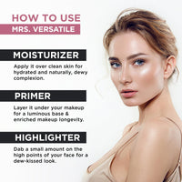 Orgatre Strobe Glow Cream for Instant Face Radiance | Primer Highlighter Moisturizer with Vitamin C, Almond Oil, Niacinamide & Hyaluronic Acid | Makeup Base for Oily Acne-Prone Skin | Pink Shade | 30g