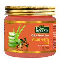 INDUS VALLEY Bio Organic Color Protection Aloe Vera Gel With Argan Oil For Rich Colour & Shiny Hair - (175ml)