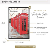 MCS Trendsetter 20x28 Poster Frame Black High-Gloss, Vertical & Horizontal Wall Hanging Large Picture Frame for Photos, Posters & Art Prints (1-Pack) 20 x 28 in Single