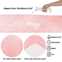 PETMAKER Waterproof Dog Blanket - 30x40-Inch Reversible Sherpa Dog Blanket for Couch, Bed, or Car - Protects from Spills, Stains, or Pet Fur (Pink) Medium Pink