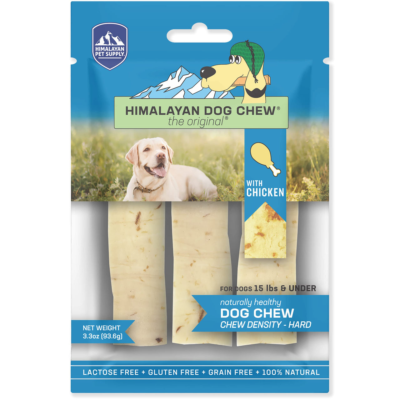 Original Yak Cheese Dog Chews, 100% Natural, Long Lasting, Gluten Free, Healthy & Safe Dog Treats, Lactose & Grain Free, Protein Rich, Chicken Flavor