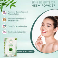 Khadi Omorose Neem Powder 100% Pure & Natural for Skin & Hair Care, Skin Brightening, Fights Dandruff, Controls Excess Oil, Fights Acne and Pimples | 200 Grams | Resealable Zipper Pouch