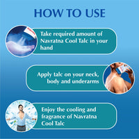 Navratna Cool Mint Fresh Talc | Instant Sweat Absorption and Cooling Effect |Body Odour Protection | Long Lasting Freshness and Fragrance, 400gm