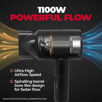 BEARDO Styling Gun Ultra Compact Hair Dryer | 1100 Watts Foldable Hair Dryer | 3 Heat 2 Speed Setting | Hair Dryer For Men | Travel Friendly | Stylish Matte Black Finish | Gift For Brother | Gift For Friends | Gift for Husband