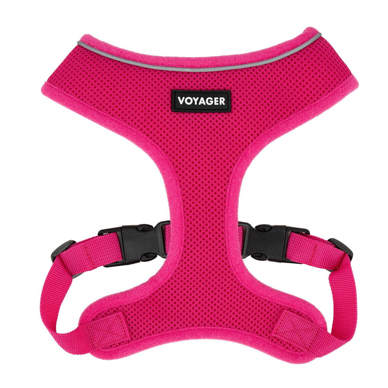 Aerolite No Pull Mesh Dog Harness with Lightweight, Soft, Breathable Chest Coverage, Reflective Stitching, and Adjustable Straps for Walking, Running, Training, Heavy Duty and Durable - Fuchsia, M
