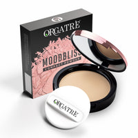 Orgatre MoodBliss Compact Powder for Women 9gm - Matte Finish, Oil Control, Long-Lasting, Lightweight & Buildable for Oily & Dry Skin (Sand Beige)