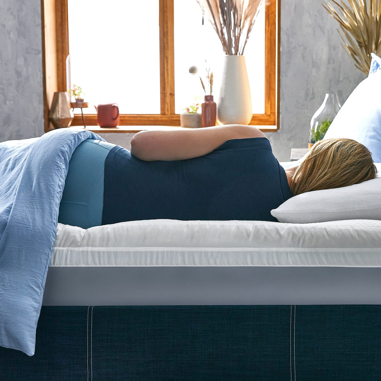 Sleep Innovations Cooling Comfort Gel Memory Foam Dual Layer Mattress Topper, 4 Inch, King Size, Pillow Top Cover