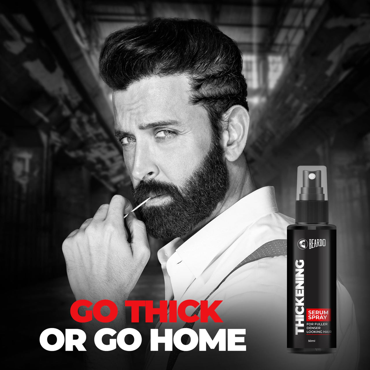 Beardo Thickening Serum Spray, 50 ml | |For Frizz-free, Smooth & Glossy Hair on-the-go | Hair Volume Spray for Men| Serum for Hair Smoothing | Hair Serum Men | Volumizing