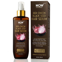 WOW Skin Science Red Onion Black Seed Hair Serum - with Red Onion Seed Oil Extract, Watercress - NON STICKY - for Frizz Control & Replenishing Dry, Dull Hair - No Parabens, Silicones & PEG - 100mL