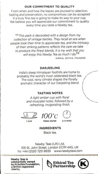 Newby Darjeeling Tea Bag | 25 Pieces Black Tea Bags | Single Origin Premium Tea | Floral Aroma & Delicate Flavor of Muscatel | 50 gms