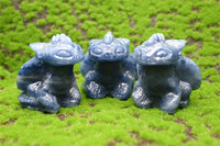 Anlingem Healing Crystal Stone Human Reiki Skull Figurine Statue Sculptures Labradorite Fly Dragon Crystal (Blue Aventurine) AL-Bats Blue Aventurine