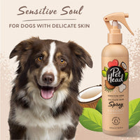PET HEAD Sensitive Soul Grooming Spray for Dogs with Sensitive Skin 10.1 fl. oz. Coconut Scent. Natural Ingredients and Vegan Deodorizing Spray. Gentle Formula for Puppies. Made in USA