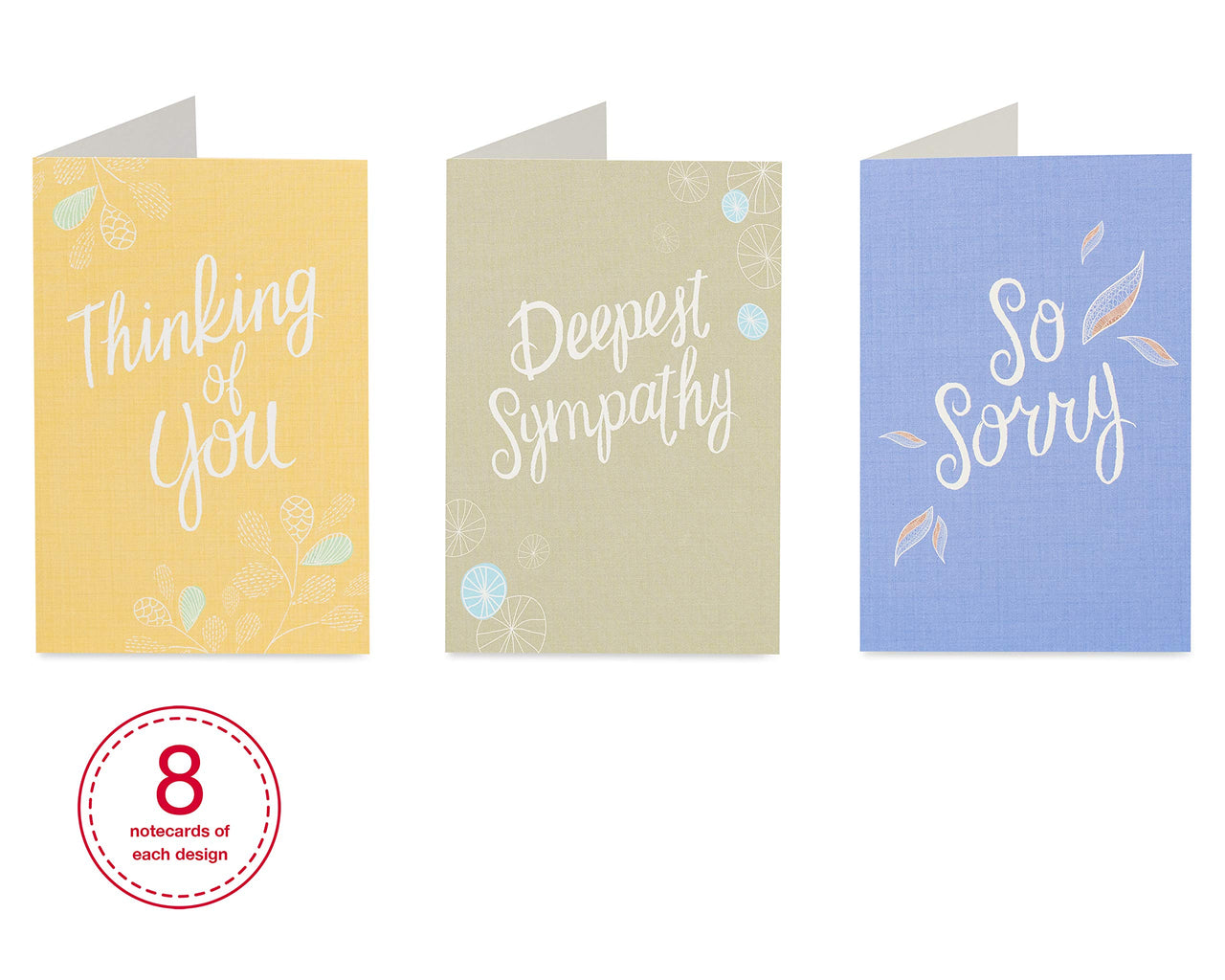 American Greetings Sympathy Cards Assortment, Hand-Lettered (48-Count)