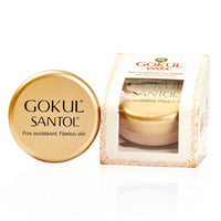 Gokul Santol Pure Sandalwood Makeup Powder - Flawless Skin, Blemish-Free Coverage for All Skin Types | 10g | Mattifying, Refreshing, Soothing, Brightening Formula