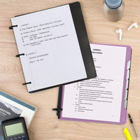 Five Star Flex Hybrid NoteBinder, 1 Inch Binder with Tabs, Customizable Cover, Notebook and 3-Ring Binder All-in-One, Purple (29326AB6)