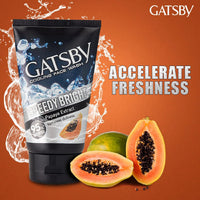 Gatsby Japan Cooling Face Wash - Clear Whitening, Contains Papaya & Yam Bean Extracts, Removes Dullness, Speedy Bright, 100gm