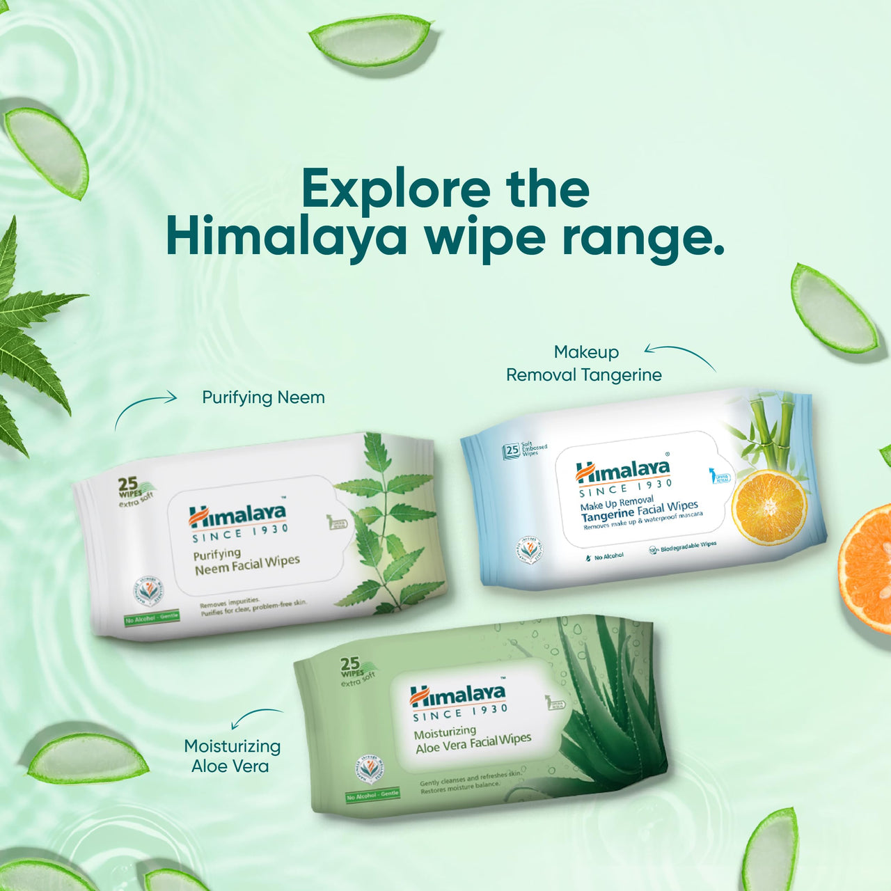 Himalaya Purifying Neem Facial Wipes, 25 Count