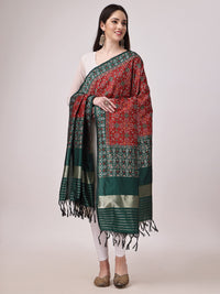 KAPAAHA Women's  Woven Silk Bandhani Patola Dupatta, Width 45 inch, Length 2.5 meter