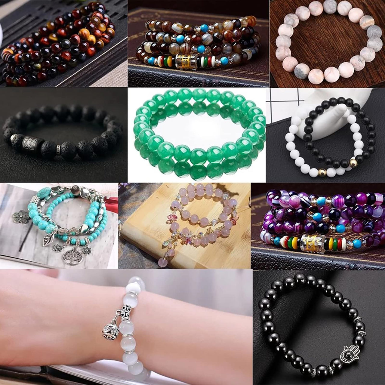 32pcs 12mm AAA Natural Obsidian Stone Beads Gemstone Round Loose Beads for Jewelry Making DIY Bracelet Crystal Energy Healing Power Stone (Sliver Color Obsidian Stone, 12mm) Sliver Color Obsidian Stone