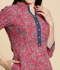 rangita Women Rayon Floral Printed Calf Length A-Line Kurti