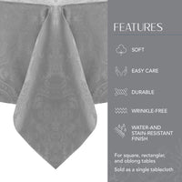 Elrene Home Fashions Caiden Elegance Damask Fabric Tablecloth, 60