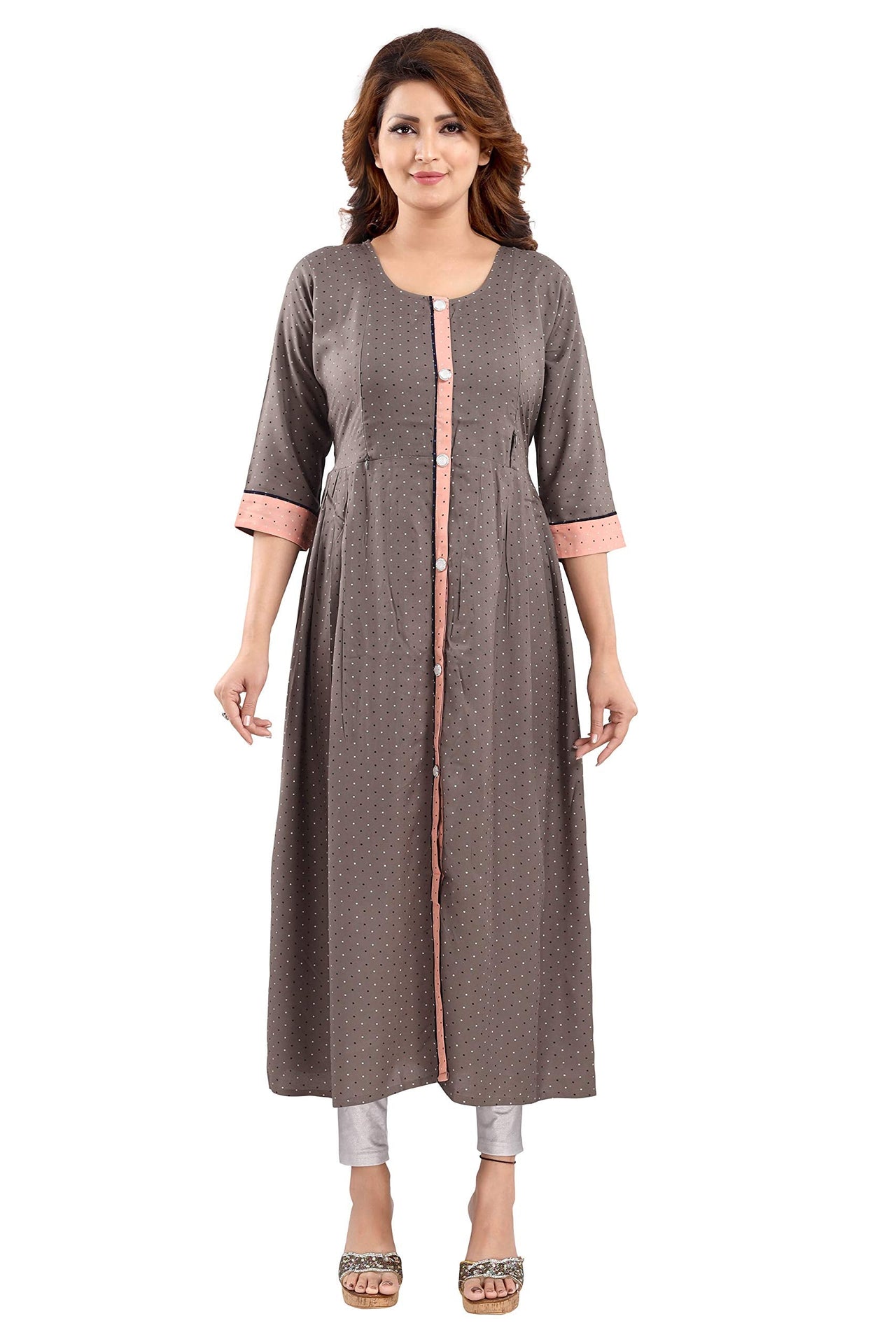 Priscilla RAYON COTTON FEEDING KURTIS FOR WOMEN WITH ZIPPERS 1122