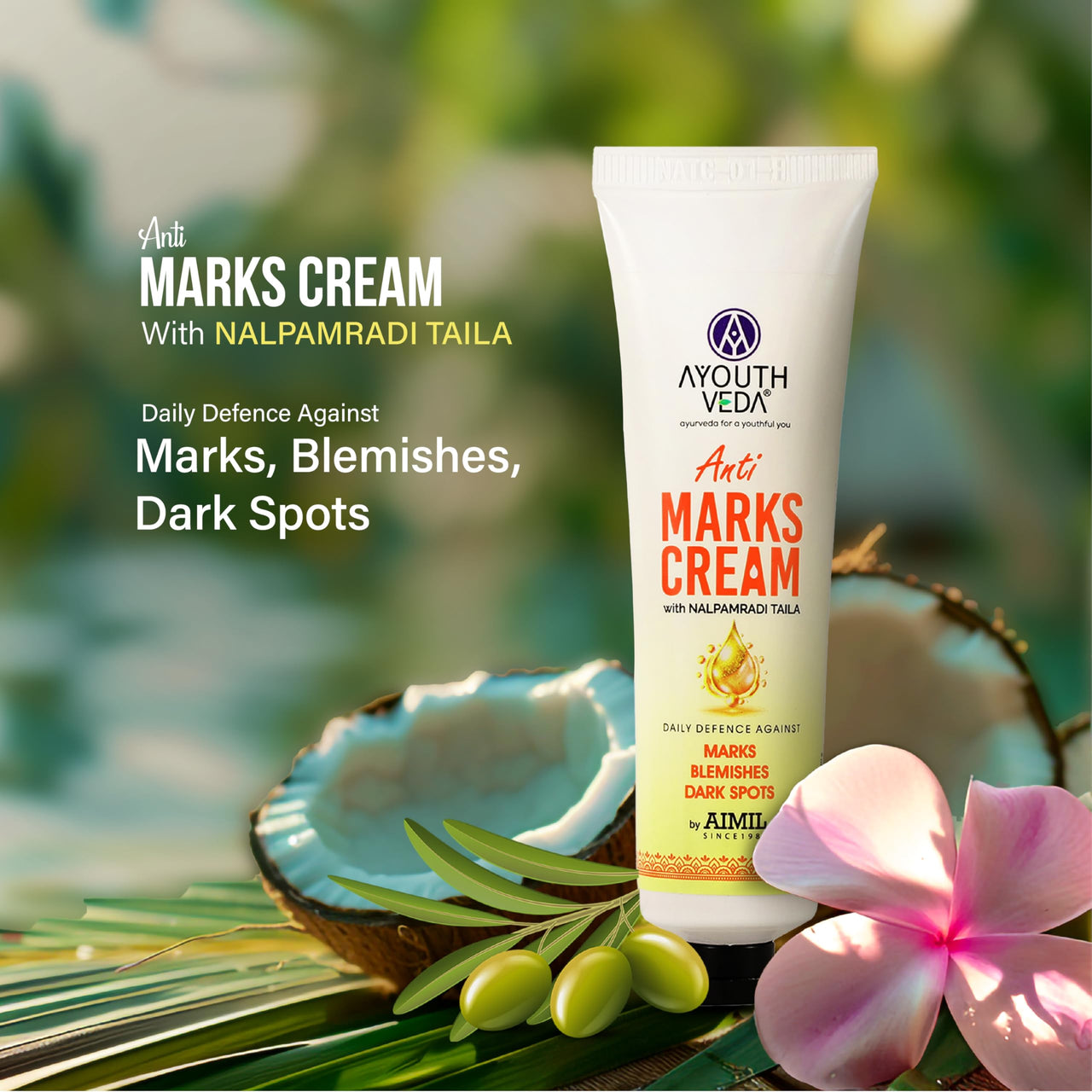 Anti-Marks Face Cream | With Nalpamaradi Taila & 6 Oils | Ayurvedic Cream for Dark Spots, Acne Marks, & Uneven Skin Tone | Daily Skincare for Men & Women (30g)