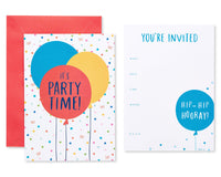 American Greetings Party Invitations and Envelopes Perfect for any Birthday or Special Occasion, Multi Color Balloons (25-Count) red, yellow, blue