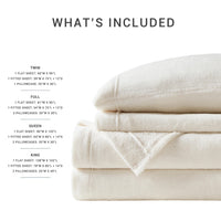 Sleep Philosophy True North Fleece Sheet Set Full, Solid Color, Warm & Plush Sheets Soft Fleece Bedding Full Size Sheets, Fitted Pocket Fits Up to 16