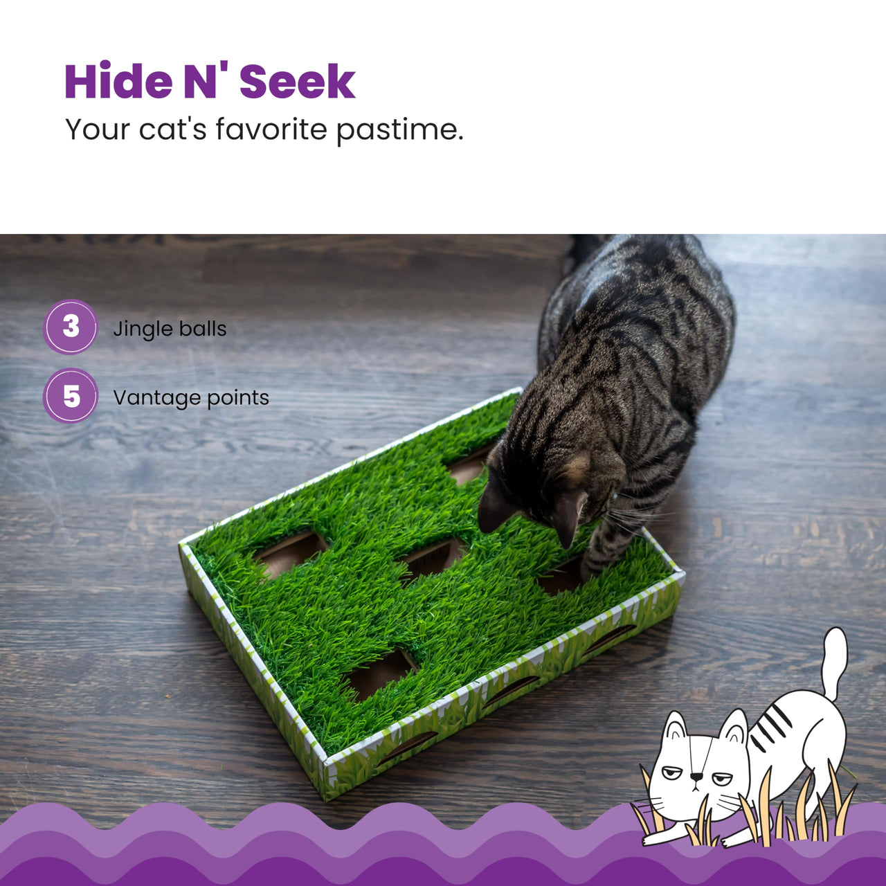 Catstages Grass Patch Hunting Box Cat Toy