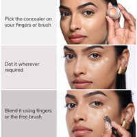 Mila Beauté Conceal It Pot Concealerwith Brush | Enriched With SPF 15 and Vitamin E | Light Weight Concealer | Long Lasting Coverage | Natural Matte Finish | Covers All Skin Concerns | Easily Blendable Concealer For Face Makeup (Natural Nude)