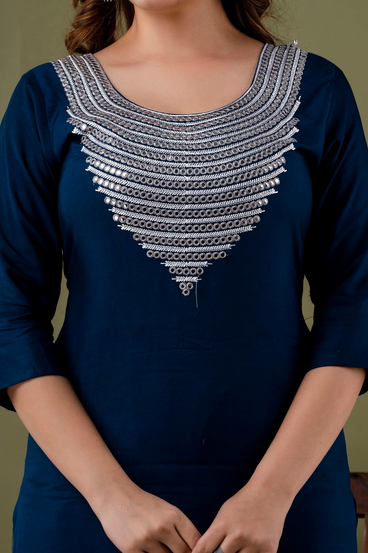 LookMark Womens Cotton Rayon Kurta and Pant Set with Dupatta