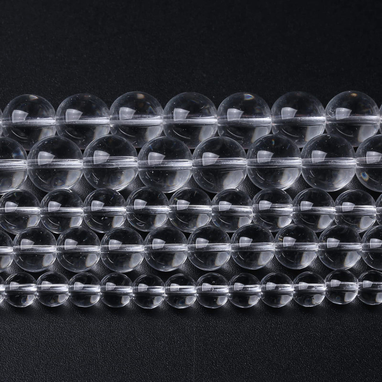 46PCS 8mm White Crystal Quartz Glass Beads Natural Stone Round Loose Beads for Jewelry Making DIY Bracelet Necklace 15 Inch ,Energy Stone Healing Power (8mm, White Crystal Glass)