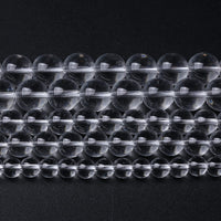 46PCS 8mm White Crystal Quartz Glass Beads Natural Stone Round Loose Beads for Jewelry Making DIY Bracelet Necklace 15 Inch ,Energy Stone Healing Power (8mm, White Crystal Glass)