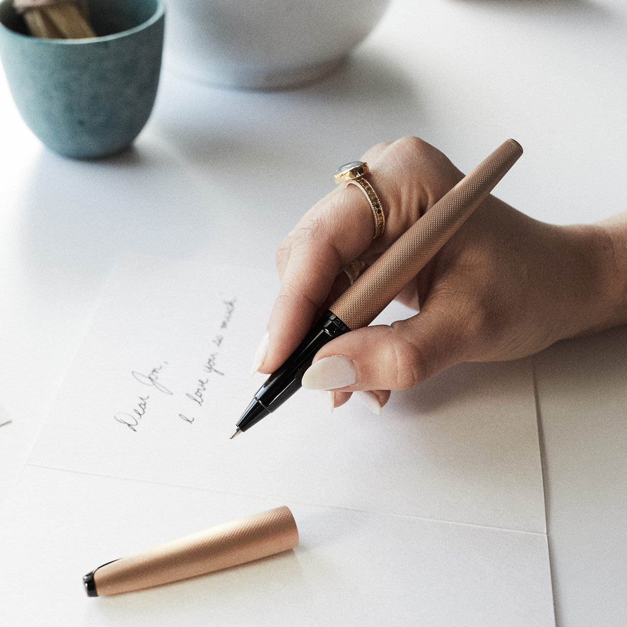 Cross ATX Refillable Gel Ink Rollerball Pen, Medium Rollerball, Includes Premium Gift Box - Dark Blue Sandblasted Dark Blue