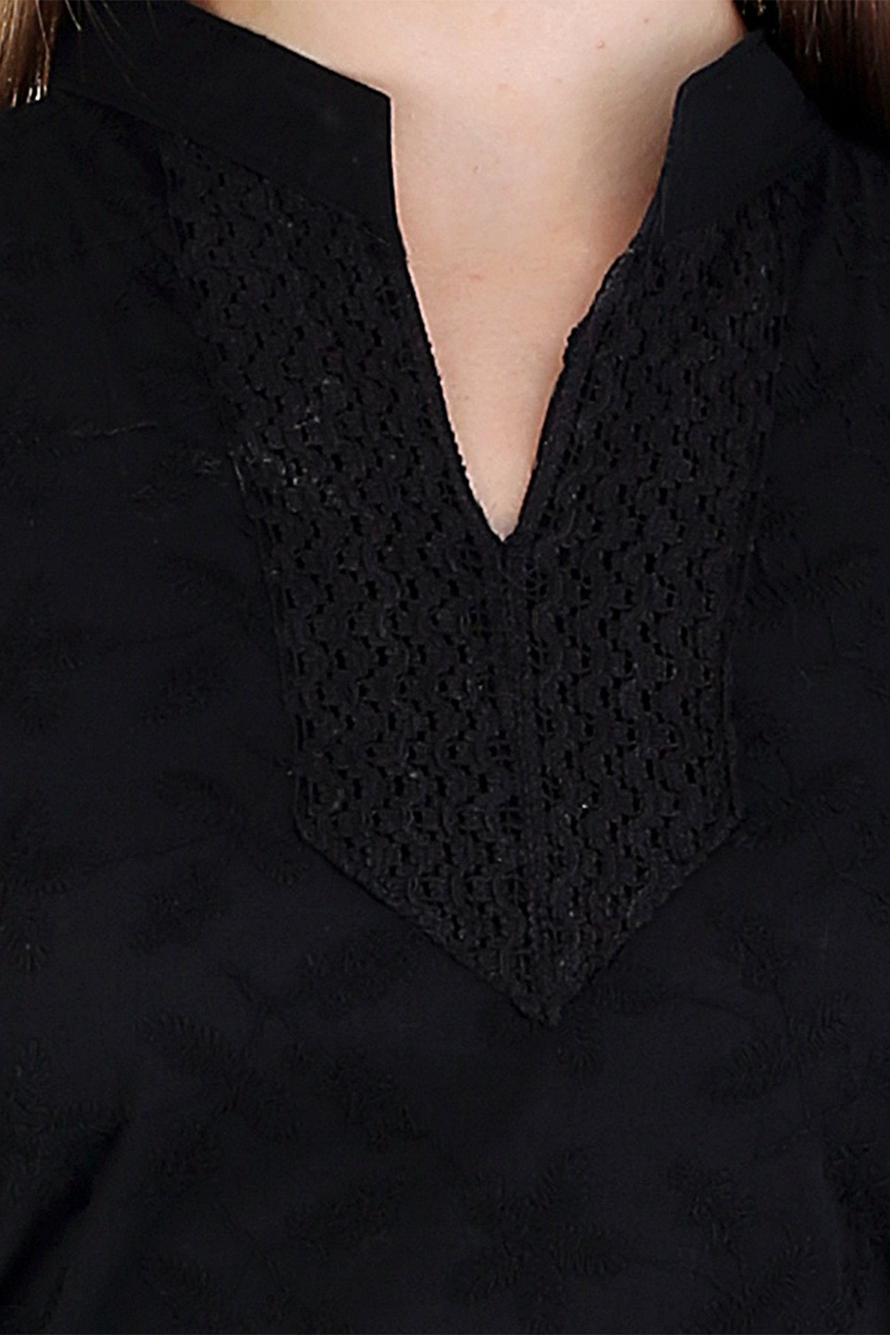 ZUNN Women's  Chikankari Cotton Straight Kurta